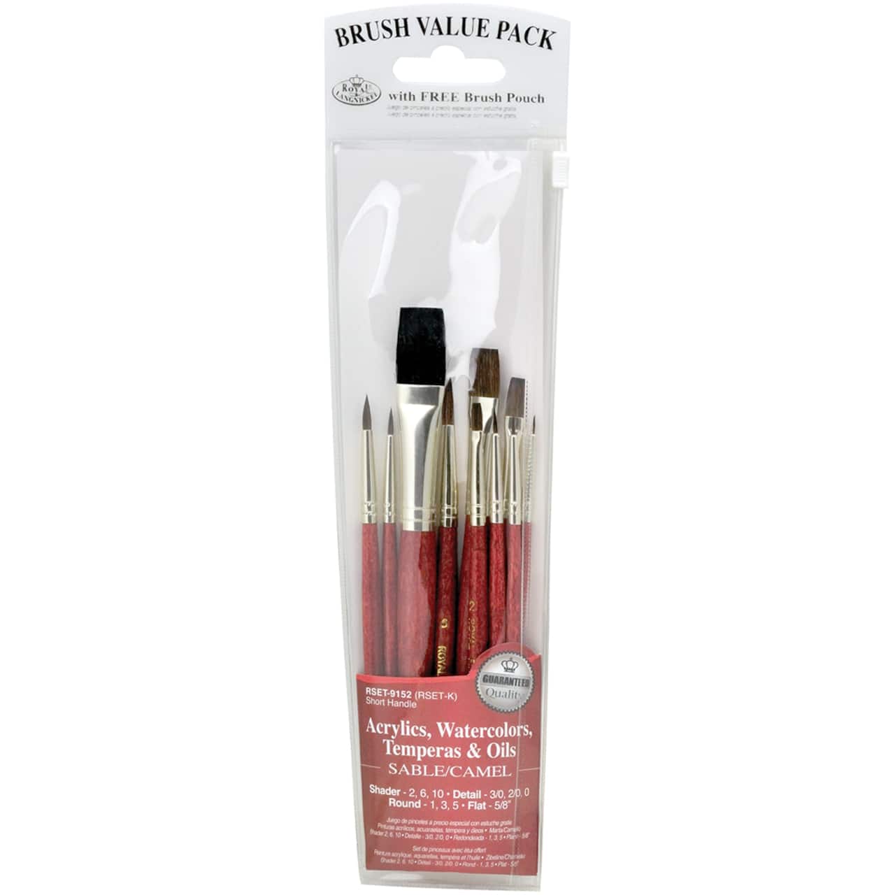 Royal Langnickel Sable & Camel Value Pack Brush Set, 10ct.